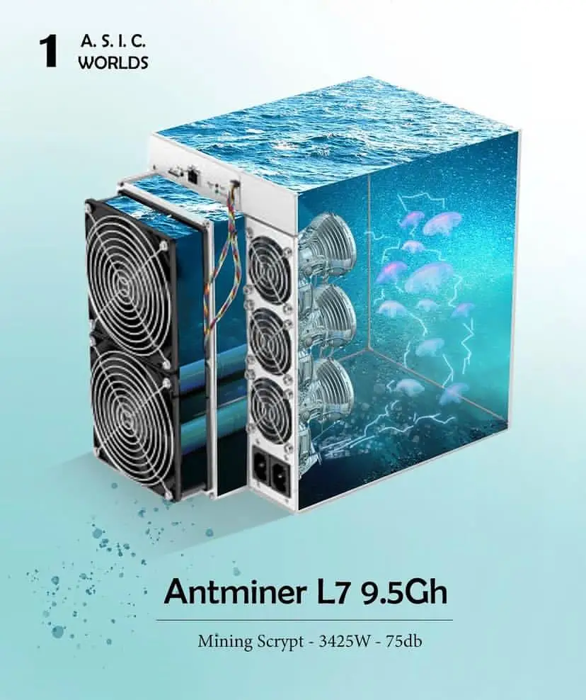 

Новинка, BITMAIN Antminer L7 9500MH/S, Майнер LTC & DOGE Asic