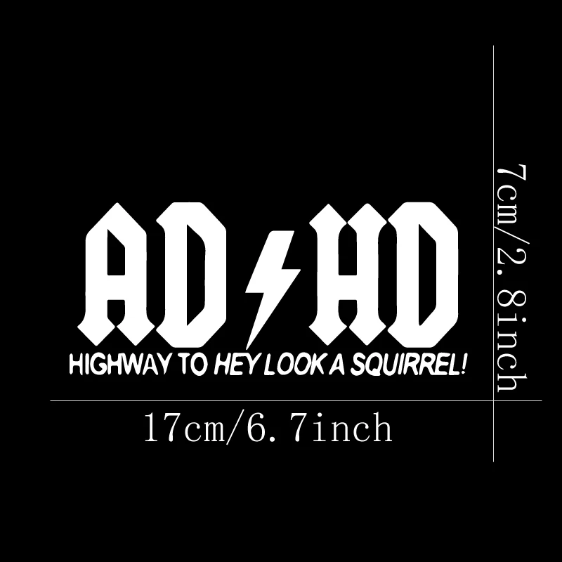 

Наклейки на автомобиль ADHD Highway To Hey Look A Squirrel, виниловые наклейки-для автомобилей, грузовиков, стен, ноутбуков, окон, мотоциклов