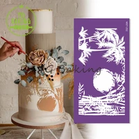 new bambooleaf cake lace mesh stencil for wedding cake border paintings stencil kitchen accessories cake decorating tools