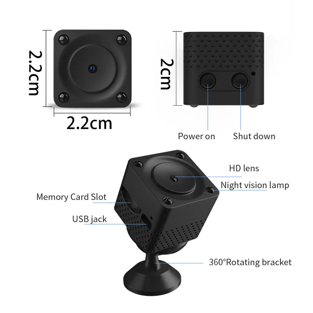 F9 WiFi Mini Camera 1080p HD Night Version Motion Detection Smart Micro Camcorder APP Wireless Remote Video Surveillance IP Cam |