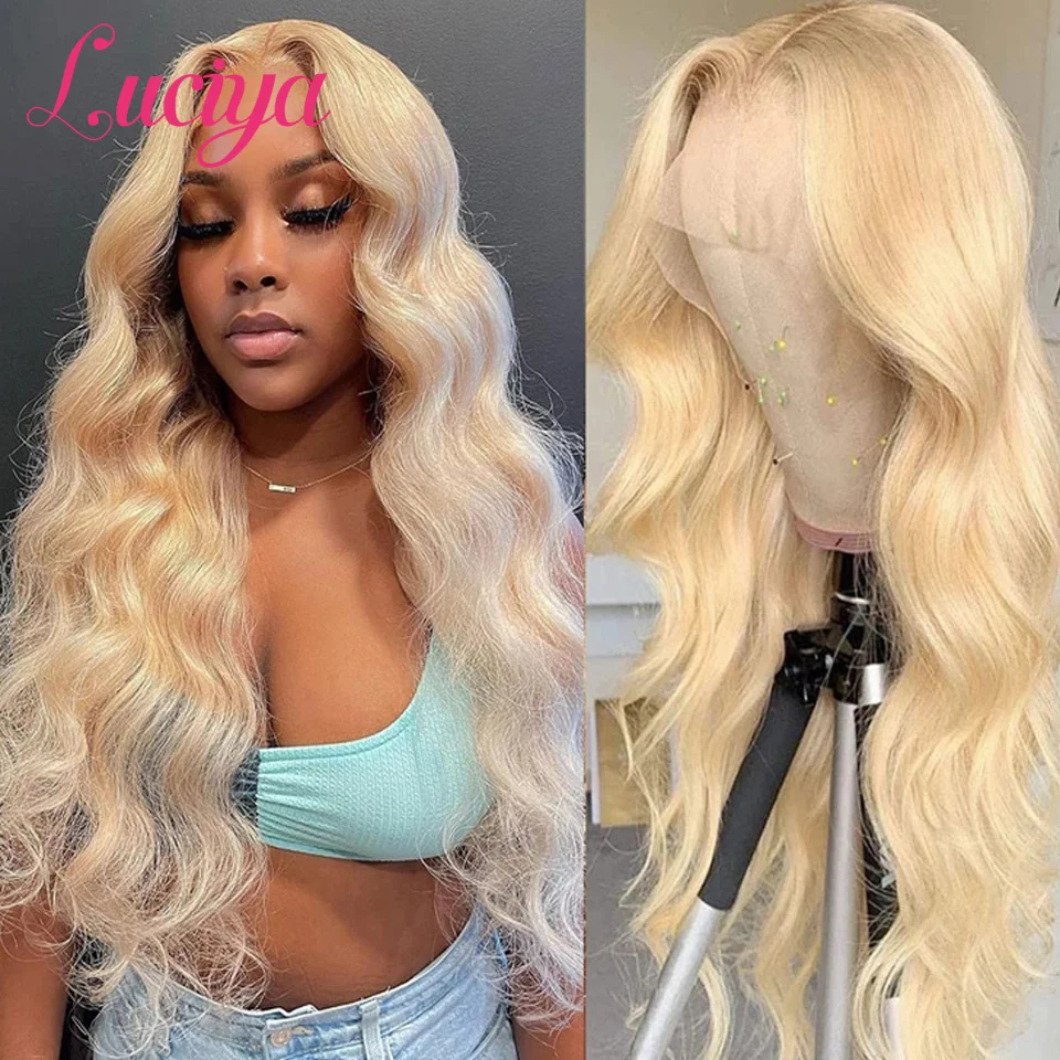 

Luciya 613 Blonde Body Wave HD Transparent 13×4 Lace Front Brazilian Human Hair Wigs For Black Women Frontal Pre Plucked