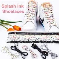 2022 fashion splash ink shoelaces for sneakers af1aj canvas casual sports shoes laces air force flat shoelace for shoes strings