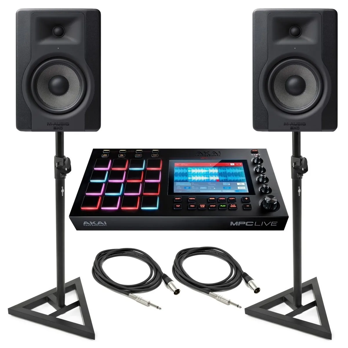 

Совершенно новый Akai MPC Live с M-Audio BX5 Студийные мониторы и стойки
