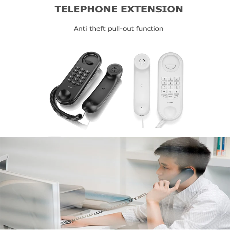 

Wired Telephone for Home Office Landline Desk Telephone Wall Mountable Landline Phone Adjustable Ringtone Volume