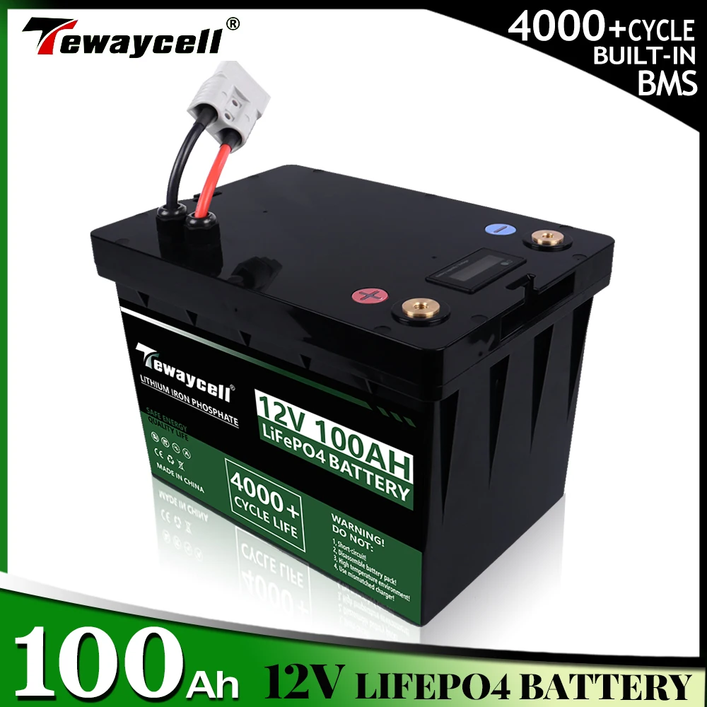 

Tewaycell 12V 24V 48V 100Ah LiFePo4 Battery Pack Lithium Iron Phosphate Batteries Built-in BMS For Solar RV Boat Motor Tax Free