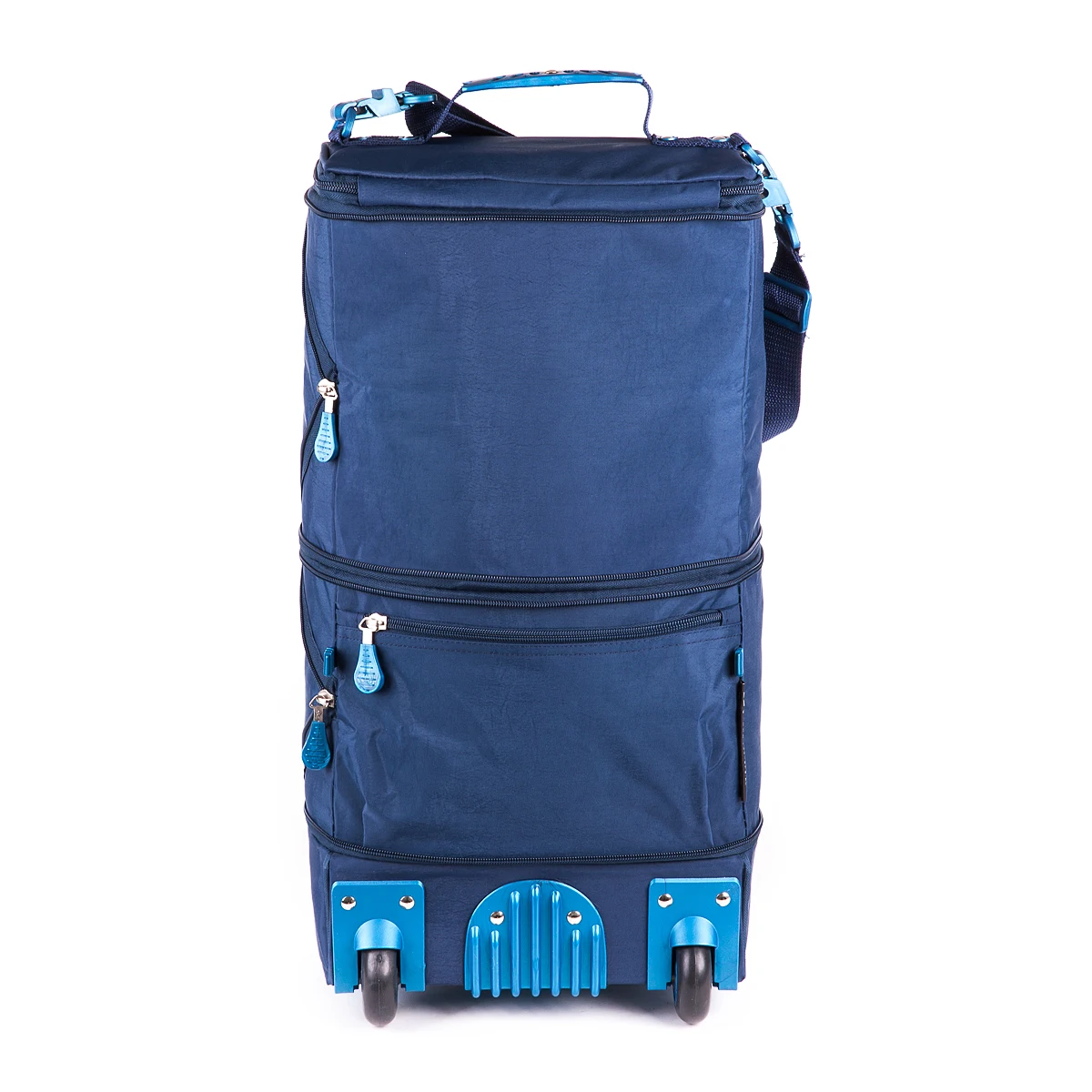 Ручная кладь Sumka Pobeda СП87 синий трансформер тканевый чемодан на колесах 36х30х27 см