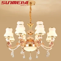 nordic luxury crystal chandeliers ceramics led lights for villa hotel living dining room bedroom kitchen home decoration fixture