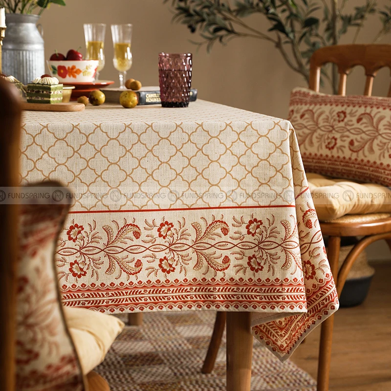 

Chamonix Tablecloth American Pastoral Styles Desk Cover Cotton Linen Table Cloth