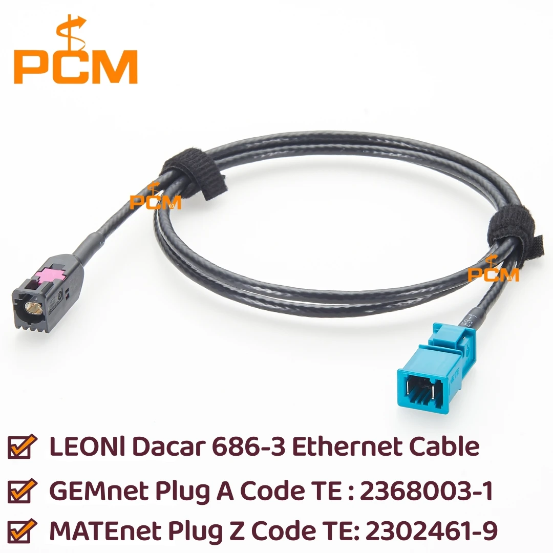 Фото Кабель Ethernet для автомобилей GEMnet Male 2368003-1 (код A) на разъем MATEnet 2302461-9 (код Z), оригинальный разъем TE Connectivity №1