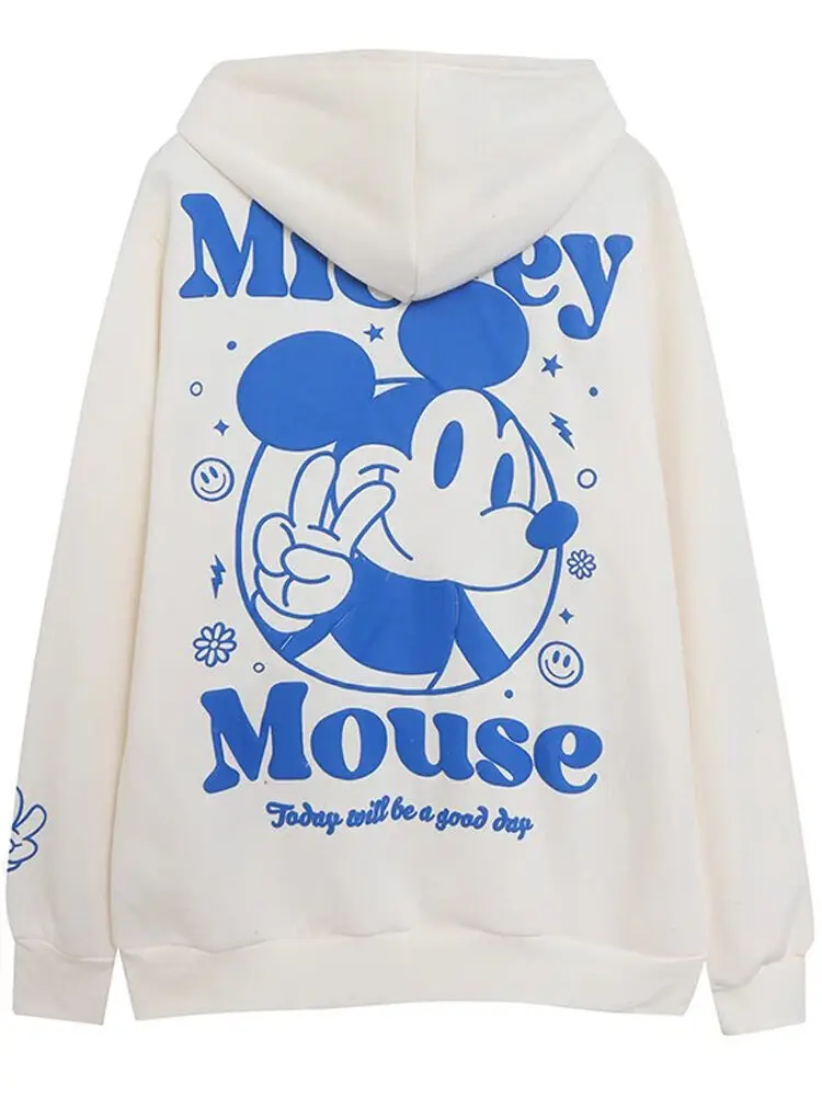 Толстовка МультяшныМ Принтом Disney Спереди Сзади Микки Маус Милый Женский Пуловер