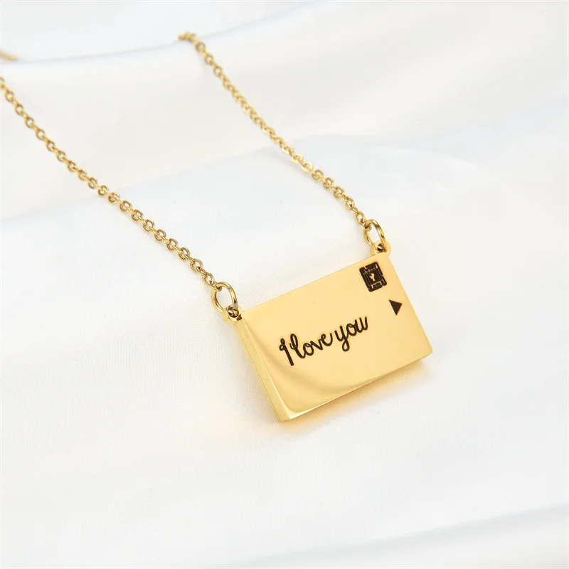 Популярное ожерелье-конверт с кулоном золотого и серебряного цвета ожерелье из