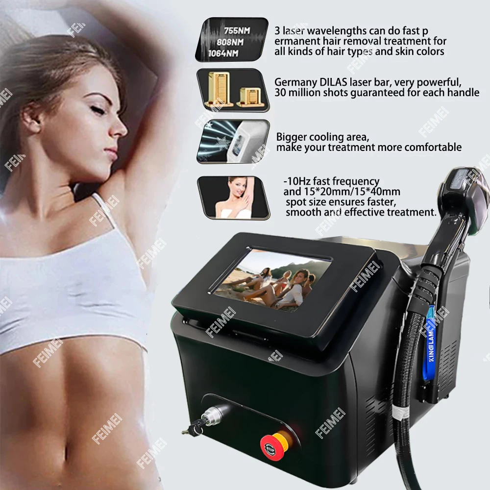 

2022 Newest 2000w Depilation Beauty Equipment 808nm 755 1064NM Ice Titanium Device Professional Diode Lazer Hair Removal Machine