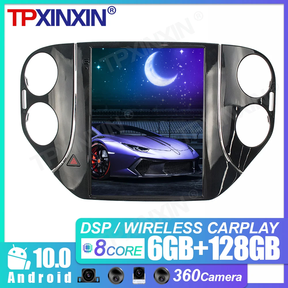 

Carplay Android 10 6 + 128G для Volkswagen Tiguan 2010-2016 автомобильный мультимедийный плеер DSP GPS-навигация автомобильный радиомагнитофон головное устройство