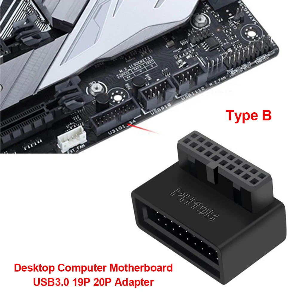 USB 3.0 19P 20P Удлинительный адаптер Подключаемый конвертер для материнской платы