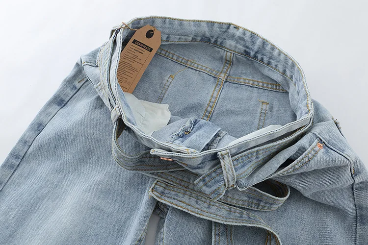 High Street Men'S Vintage Ripped Denim Pants Slim Small Foot Hip-Hop Street Jeans