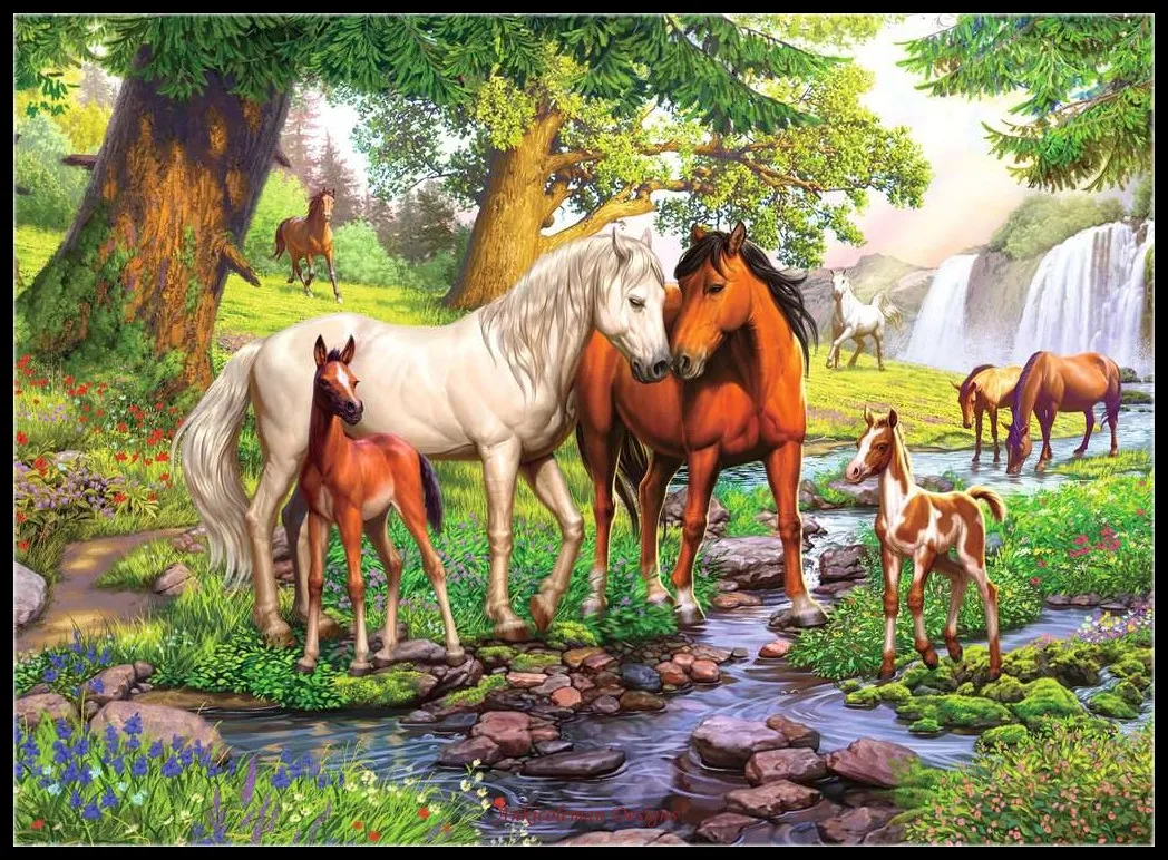 Наборы для вышивки лошади по течению-наборы крестом сделай сам рукоделие вышивка