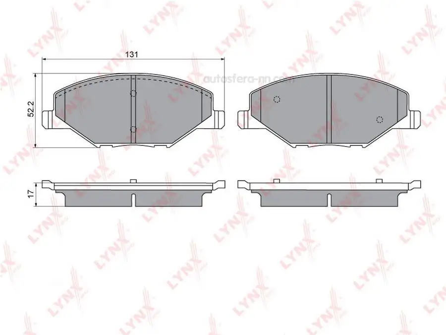 LYNXAUTO BD8035 КОЛОДКИ ТОРМОЗНЫЕ ПЕР VW POLO SEDAN 16 10 SKODA FABIA 12 11