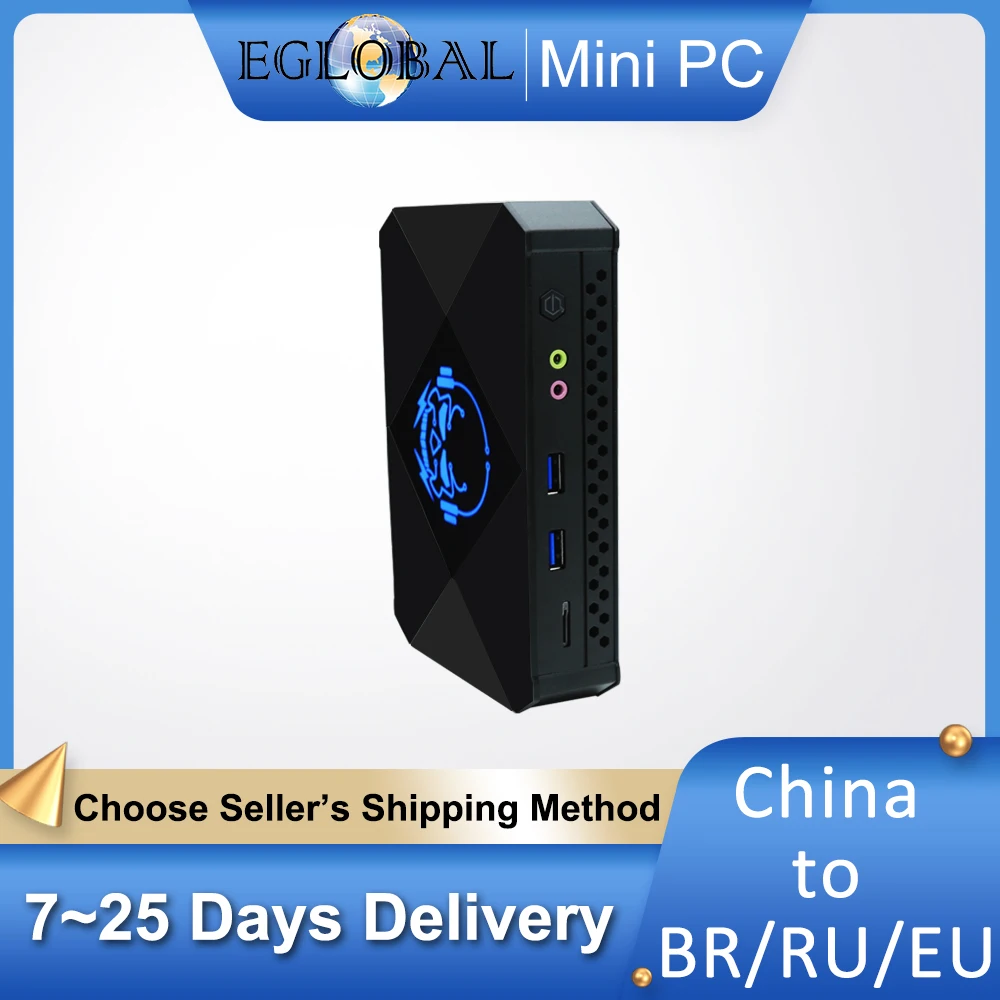 Новый мощный игровой мини-ПК Eglobal Intel Celeron J4125 2HDMI1.4 2USB2.0 2USB3.0 Type-C USB3.1 карманный