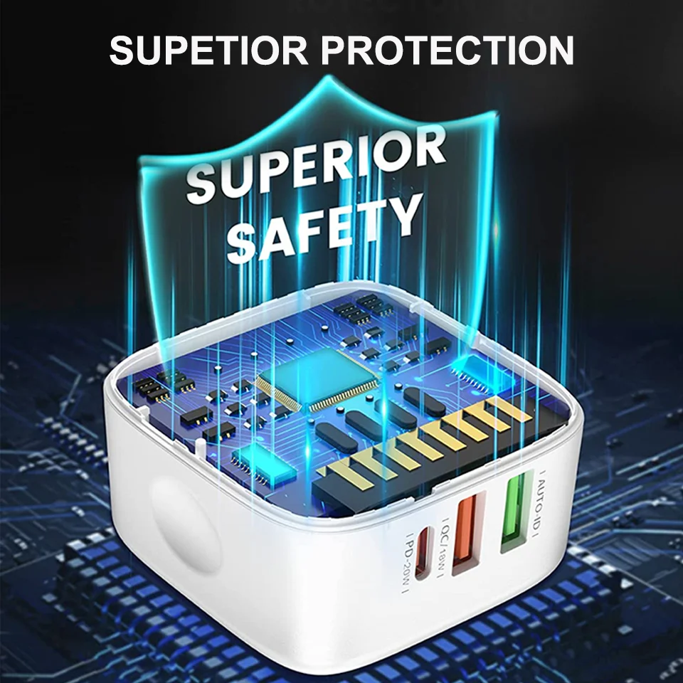 LDNIO 32W USB Charger QC3.0 Fast Charge Charger Type C For Iphone 14 13 Samsung Xiaomi Mobile Charger 3 Ports Quick Charger