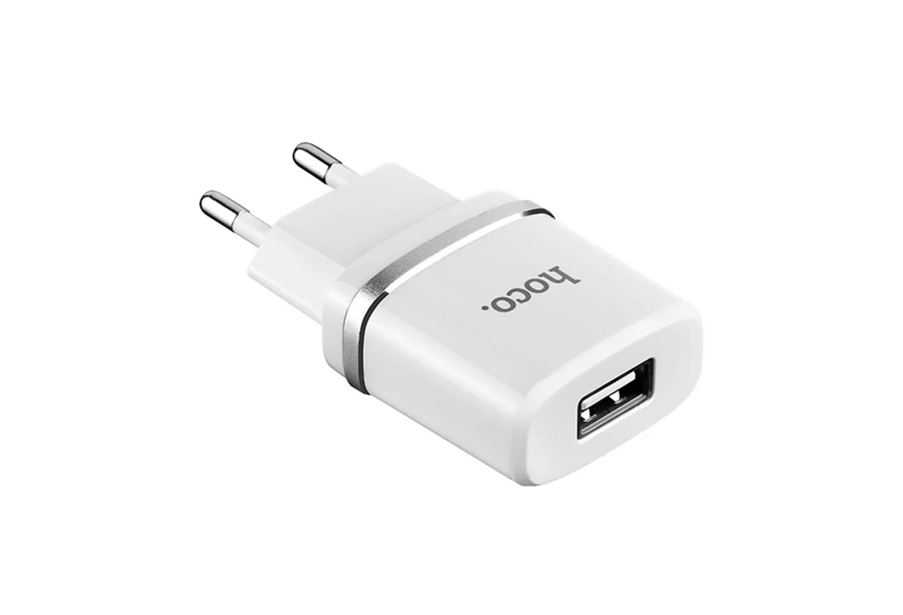 Блок питания HOCO C11 Smart один порт USB, 5V, 1.0A, белый