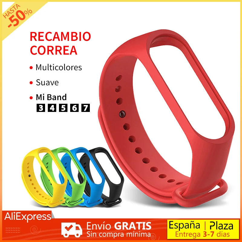 Replacement strap Xiaomi Mi Band 7,6,5,4,3 Silicone Watch Bracelets colors Soft Breathable Sweat Resistant