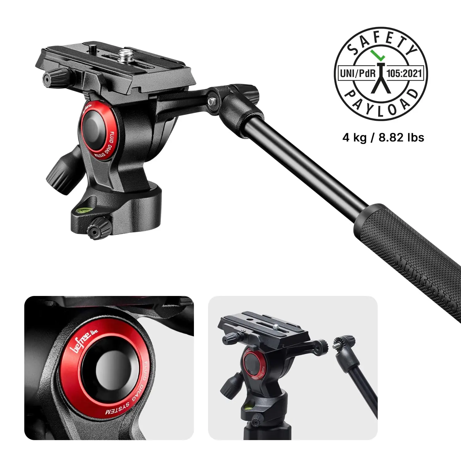 Комплект видеоголовок Vitec Imaging Manfrotto befree live с алюминиевым штативом L беззеркальная