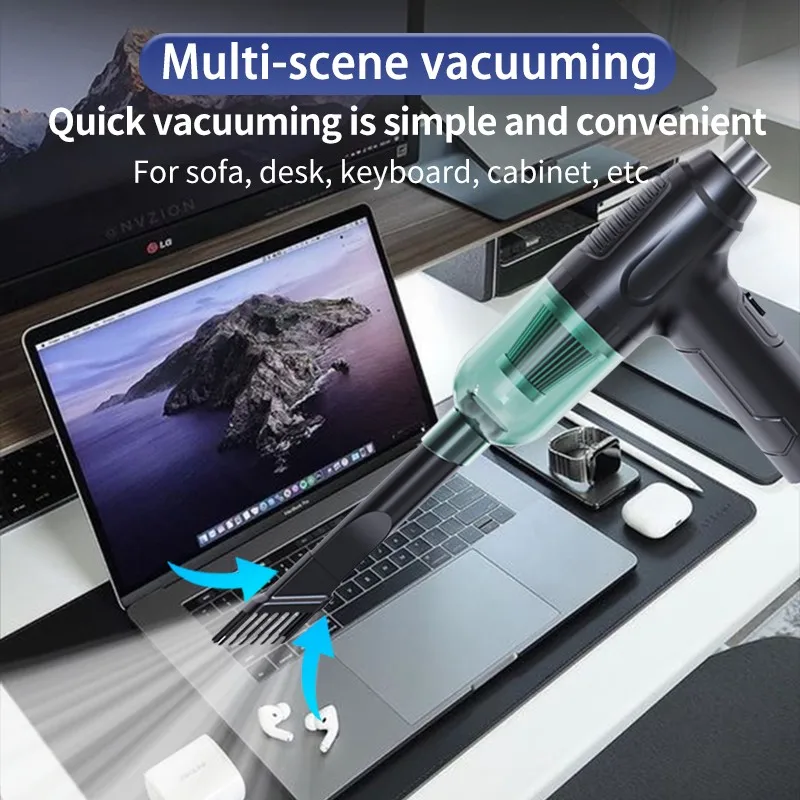 

Air Duster Wireless Rechargeable Air Blower Compressed Vacuum Cleaner for Computer Keyboard Camera Cleaning 120W 2 in 1