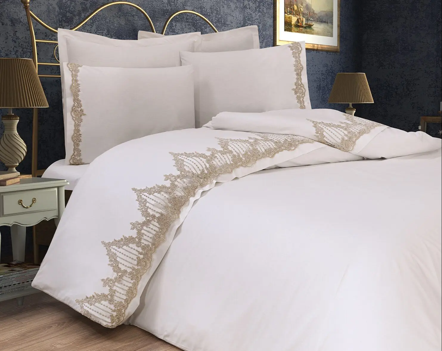 

Золотистый стеганый двойной всесезонный комплект пододеяльников хлопок Housse De Couette Комплект постельного белья пододеяльник королевский ко...