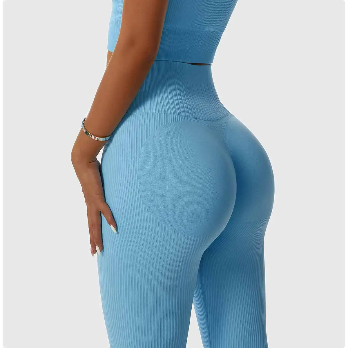 2023 Lastest Designer Women Fitness Seamless Squat Proof Workout Leggings for Women Ribbed Gym Yoga Leggings