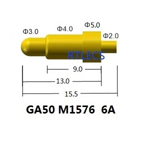 

RTLECS GA Пружинный разъем Pogo Pin для литиевой батареи 1A 1.5A 2A 5A 6A 10A