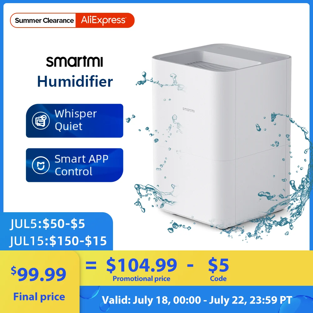 Увлажнитель воздуха Smartmi для дома устройство охлаждения без тумана