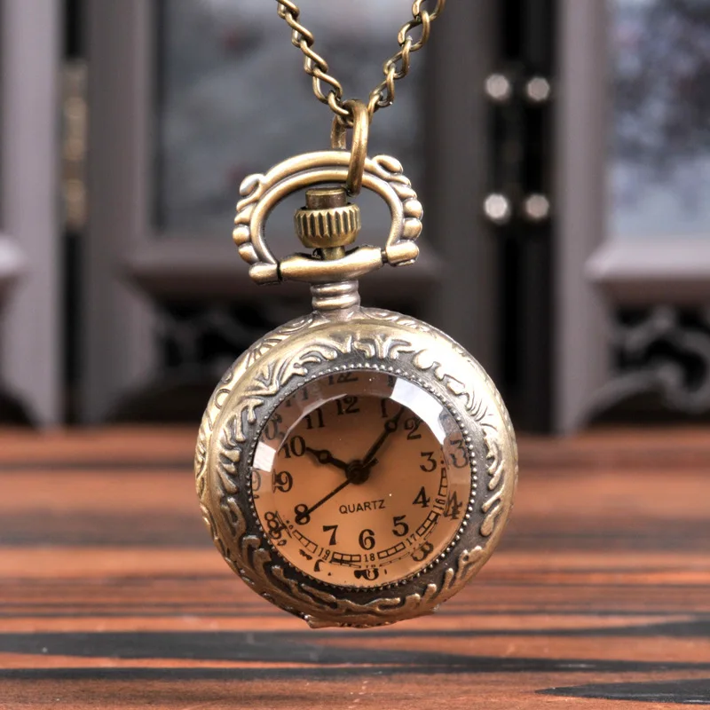 Orologio Da Tasca Al Quarzo Con Quadrante Piccolo Vintage Carino Per Uomo Donna Custodia Trasparente Orologio Con Ciondolo A Catena Fob Per Regalo Di 