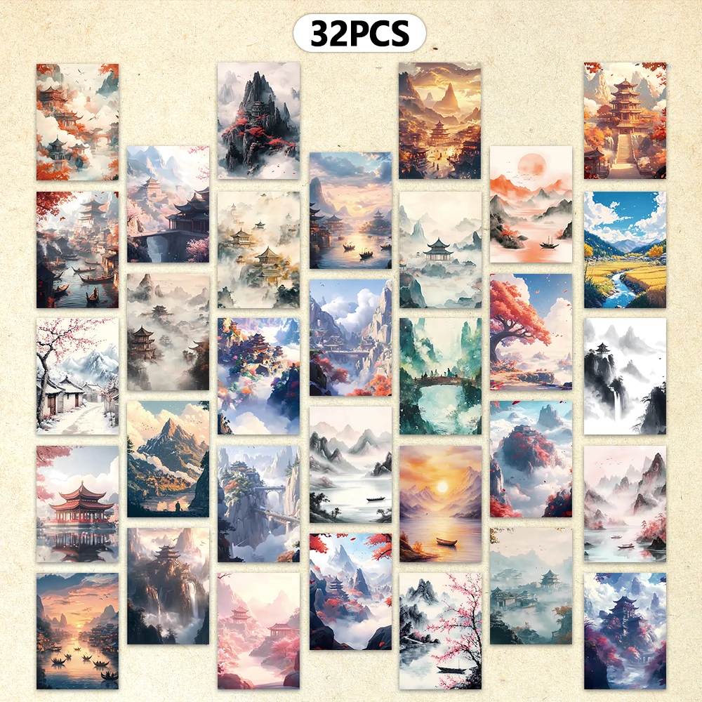 

Китайские открытки для рисования тушью