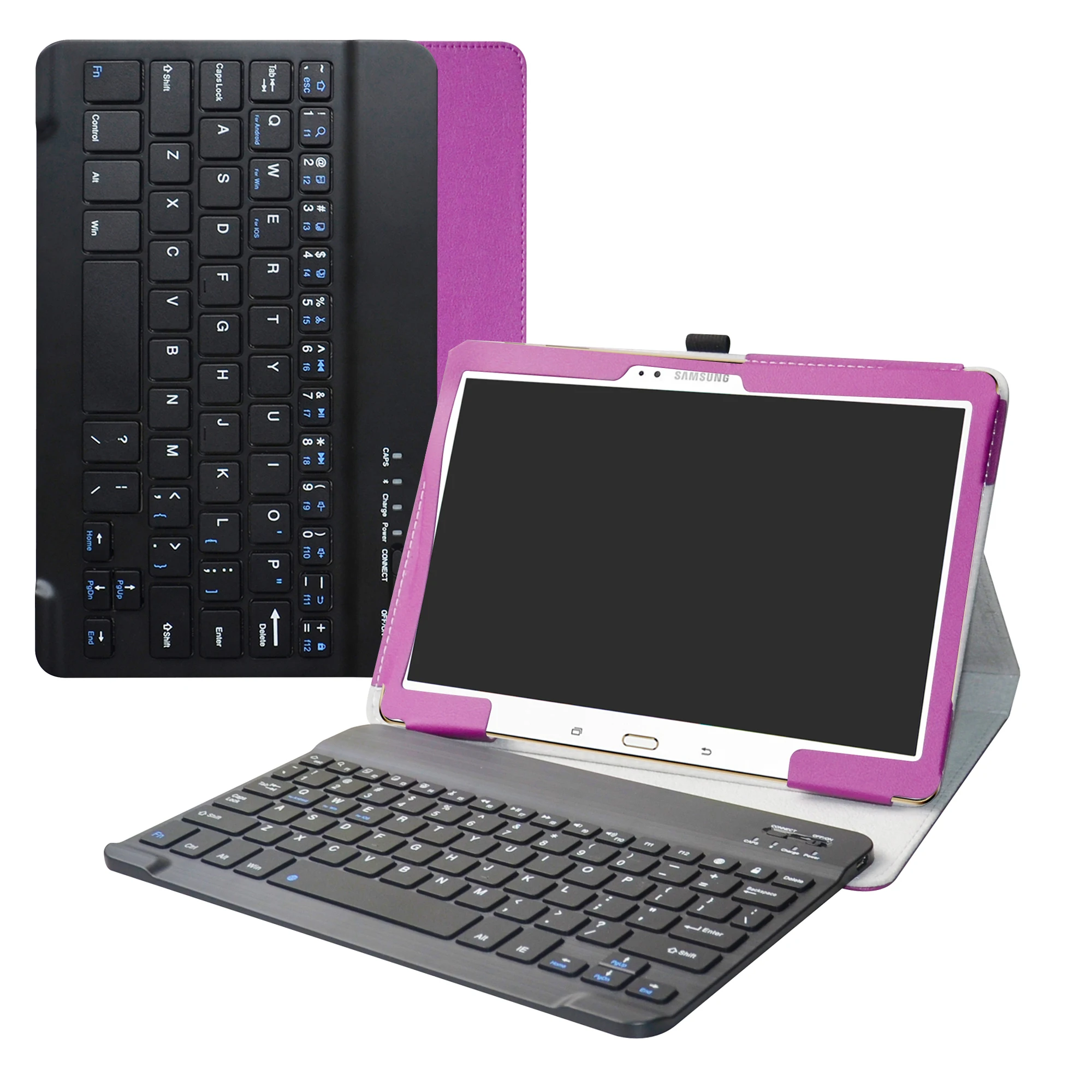 For 10.5" Samsung Tab S 10.5 T800 Tablet Removable Bluetooth Keyboard Case, Folding Stand Pu Leather Cover