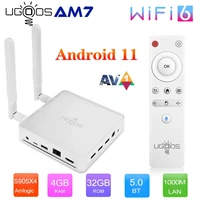 ugoos am7 tv box android 11 amlogic s905x4 ddr4 4gb ram 32gb rom support av1 cec hdr 5g wifi6 1000m bt5 0 3usb3 0 ott 4k tvbox