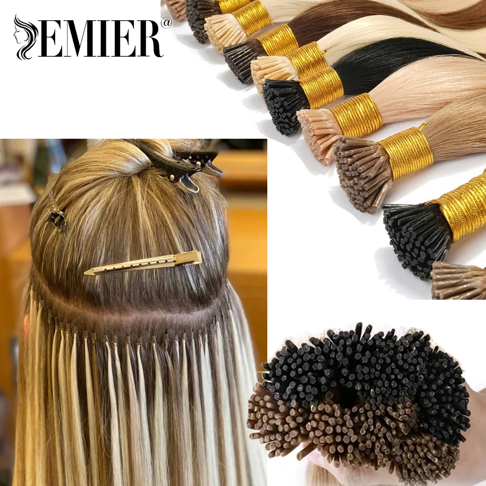 Прямые бразильские накладные Человеческие волосы Remy I Tips предварительно