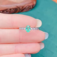 100 925 sterling silver natural emerald gemstone womens ring mini party marry birthday gift girl got engaged sweet
