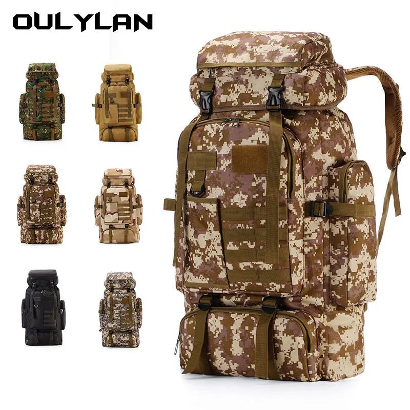 

80L Tactical Backpack 600D Oxford Cloth Waterproof Trekking Fishing Hunting Bag Molle Backpack Outdoor Sport Military Rucksacks