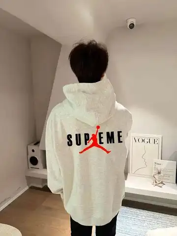Весенний и осенний стиль Supreme для мужчин и женщин, комфортабельный, свободный, полный свитер с шляпой