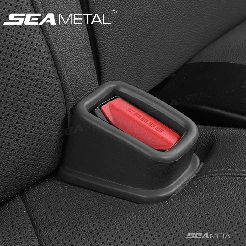 SEAMETAL 2Pcs Seat Belt Buckle Holder for Car Seatbelt Buckle Fastener Anti-Scratch Full-Wrapped Car Seatbelt Protection Cover