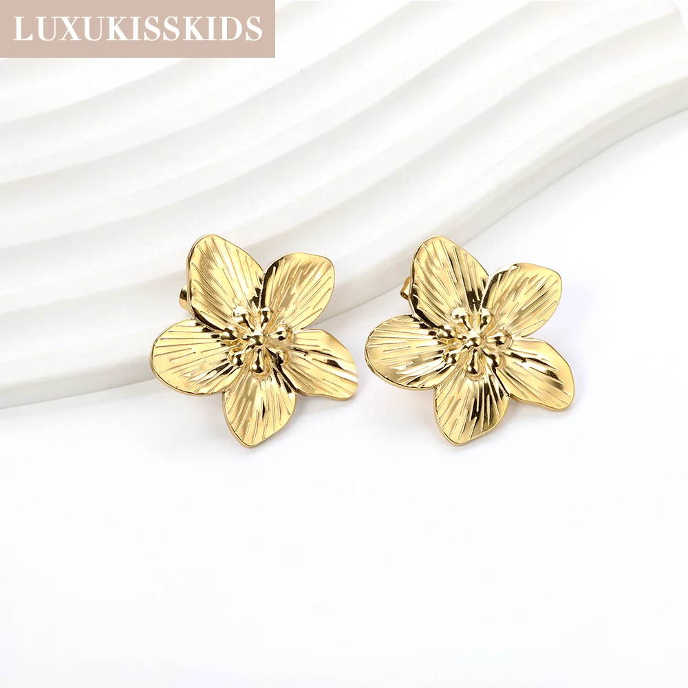 LUXUKISSKIDS 2024 Элегантные Модные Серьги-гвоздики С Цветком Персика