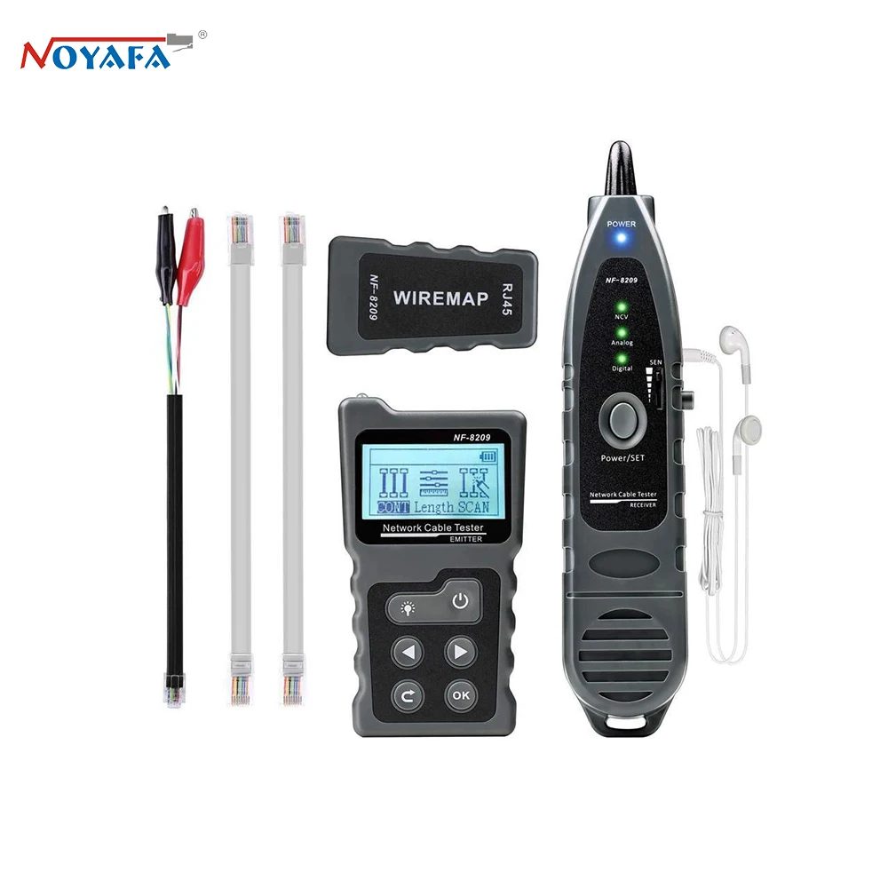NOYAFA NF-8601W/NF-8209 Cable Tracker Lan Display Measure Tester Network Tools LCD Display Measure Length Wiremap Tester
