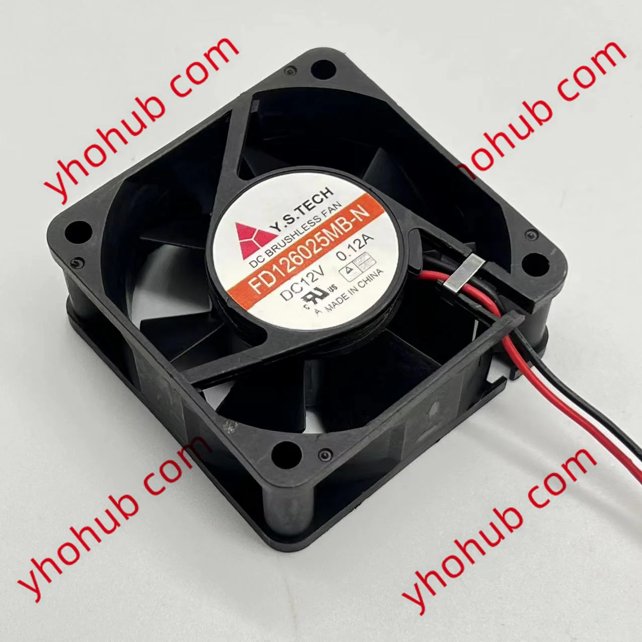 Y.S TECH FD126025MB-N DC 12V 0.12A 60x60x25mm 2-Wire Server Cooling Fan