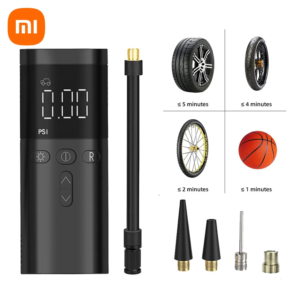 Xiaomi Electric Tyre Inflator S5 Car Air Compressor With LED Lamp For Motorcycle Bicycle Balls Tire Portable Inflatable Pump