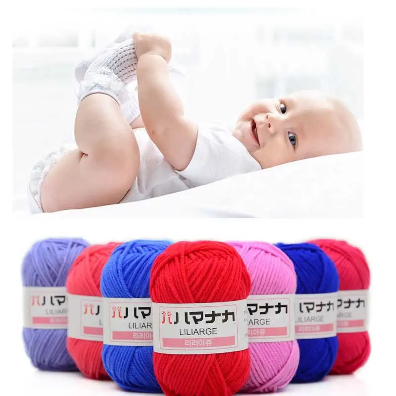 

25g Milk Sweet Soft Cotton Baby Knitting Wool Yarn Thick Yarn Fiber Velvet Yarn Hand Knitting Wool Crochet Yarn for DIY Sweater