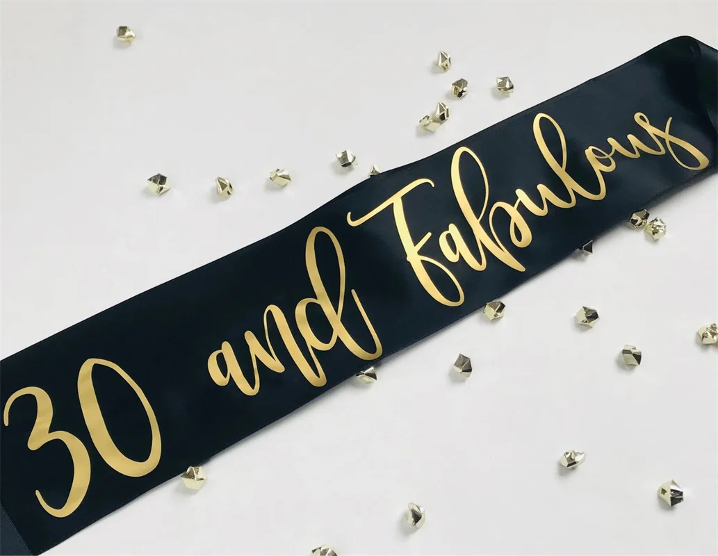 

30 and Fabulous Party Sash, 30th Birthday Sash, Birthday Sash, Party Sash, Birthday Sash, 30th Birthday, Girls Night, Birthday P