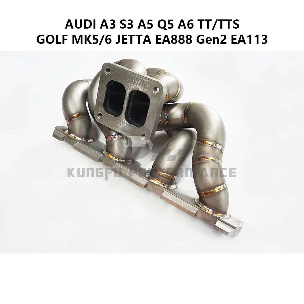 

KUNGFU производительность Верхнее Крепление T4 двойной прокрутка EA888 A3 S3 EA113 TT TT3 MK5 MK6 2,0 T турбоколлектор