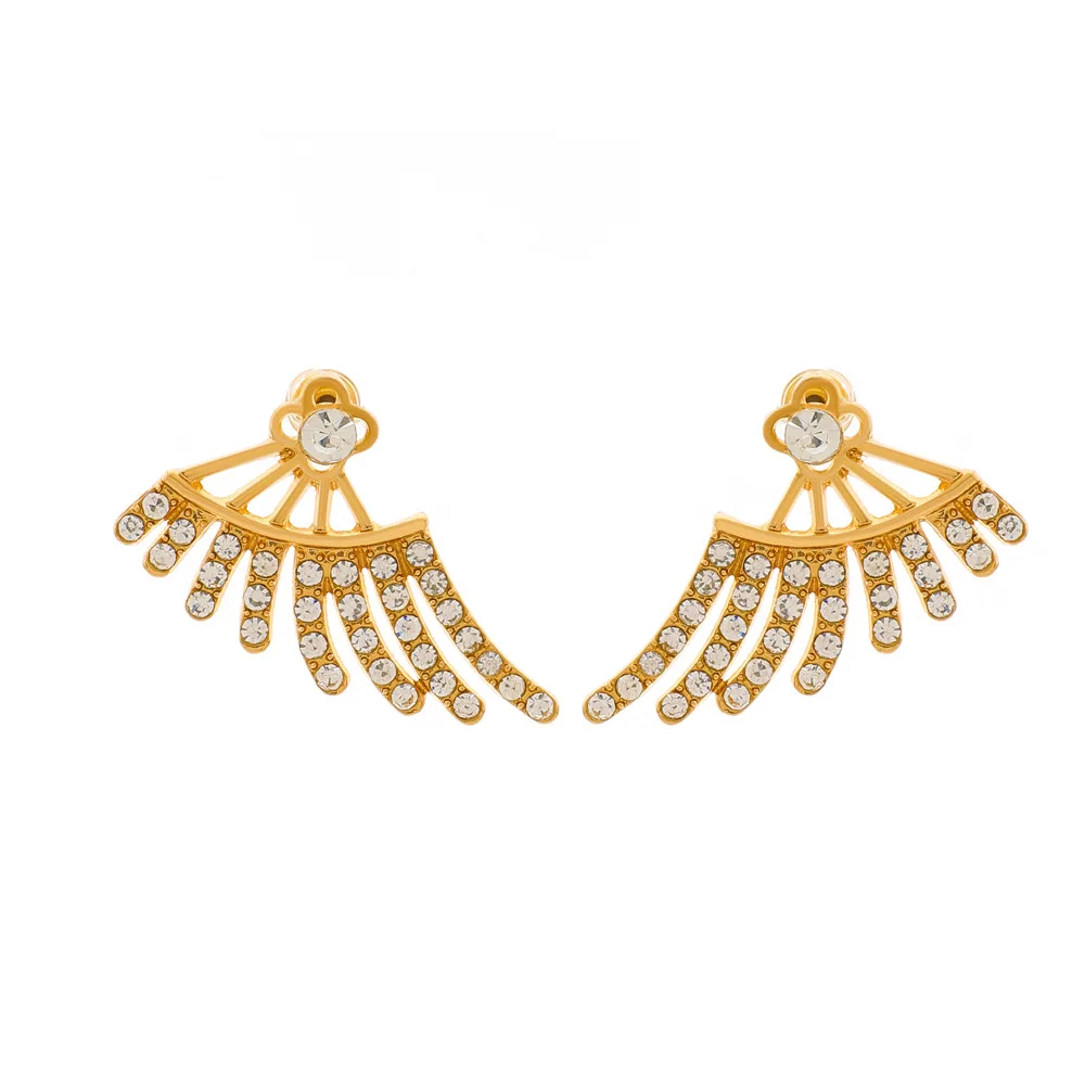 

Zircon inlaid Earrings back hanging ear ornament wings heart drops shaped