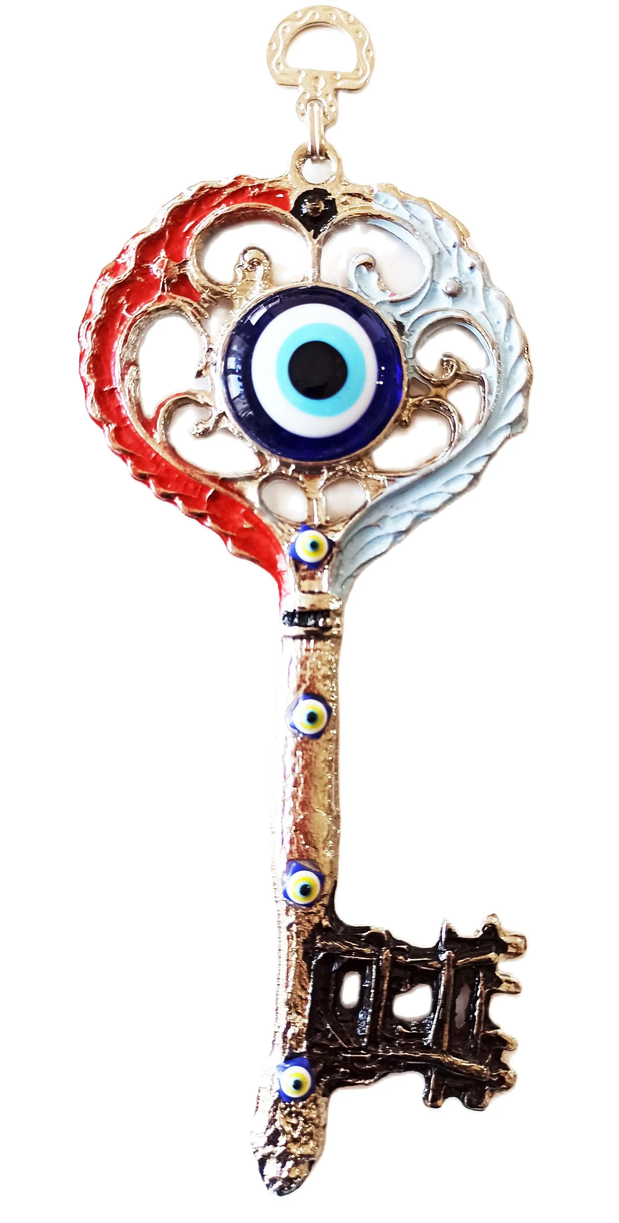 Серебряные бусины сглаза красного и синего цвета Ностальгический настенный