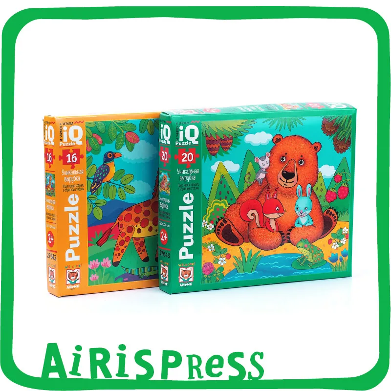 Training Kit пазлов maxi &quotgiraffe bear&quot 16 and 20 items for Baby 2-4 years AIRISS-press item No. 29202 toy learning Educational set